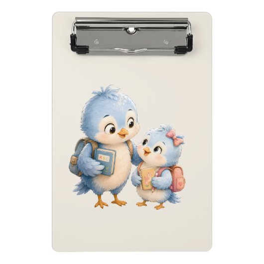 Moeie Vogelsiblings Mini Klembord (Voorkant)