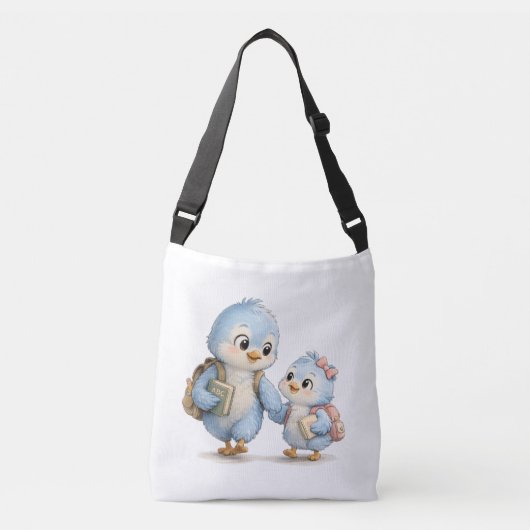 Moeie Vogelsiblings Schoudertas Crossbody Tas (Voorkant)