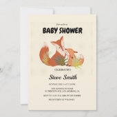 Moeie Vos Baby Shower Uitnodiging – Bos Thema (Voorkant)