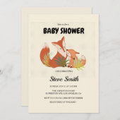 Moeie Vos Baby Shower Uitnodiging – Bos Thema (Voorkant / Achterkant)