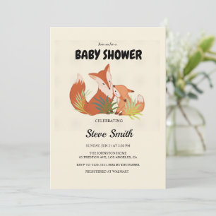 Moeie Vos Baby Shower Uitnodiging – Bos Thema