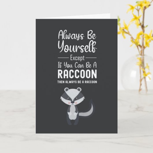 Moeie Wasbeer Kaarten Grappige Dieren Humor Grap (Gele Bloem)