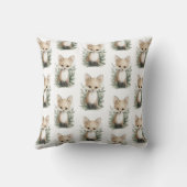 Moeie watercolor baby dieren met bloemen kussen (Achterkant)