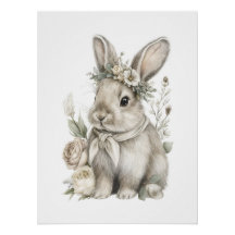 Moeie watercolor babydieren met bloemen