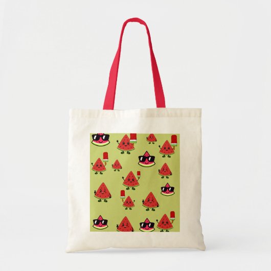 Moeie watermeloenpatroon esthetische canvas tas (Voorkant)