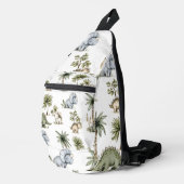 Moeie Waterverf Baby Dinosauriërs Sling Bag (Rechterhoek)