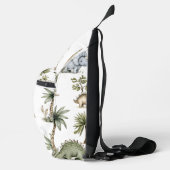 Moeie Waterverf Baby Dinosauriërs Sling Bag (Rechts)