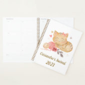 Moeie waterverfkat gepersonaliseerde planner (Display)