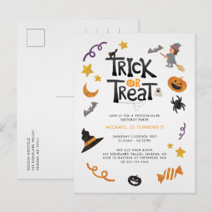 Moeie Wezens Halloween Monsters Verjaardagsfeestje Uitnodiging Briefkaart