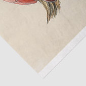 Moeie Whimsical Steampunk Uil, Rood AY4 Decoupage Tissuepapier (Detail)
