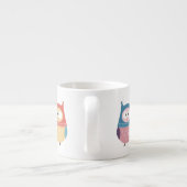 Moeie Winter Pastel Uilen Espresso Kop (Achterkant)