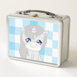 Moeie witte en blauwe eenhoorn thema lunchbox