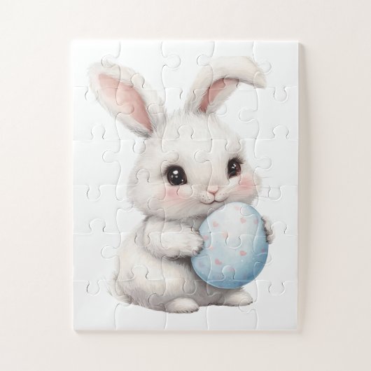 Moeie Witte Konijn Konijn Puzzels (Verticaal)