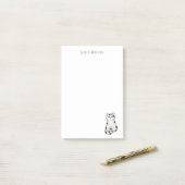 Moeie zwart-witte speelse kat notitieblok post-it® notes (Op bureau)