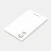 Moeie zwart-witte speelse kat notitieblok post-it® notes (Schuin)