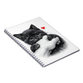 Moeie Zwarte Kitten Liefdesbeet Notitieboek (Rechterzijde)