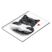 Moeie Zwarte Kitten Liefdesbeet Notitieboek (Linkerzijde)