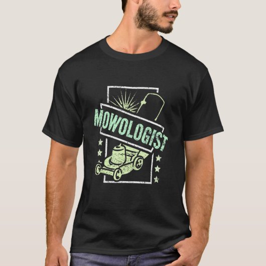 Moeien met mowoloog en maaigras met gras t-shirt (Voorkant)