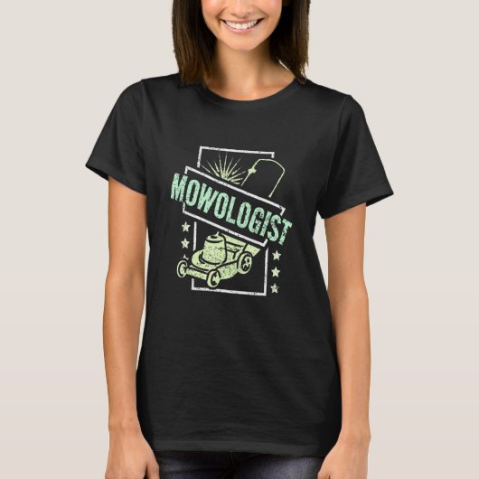 Moeien met mowoloog en maaigras met gras t-shirt (Voorkant)
