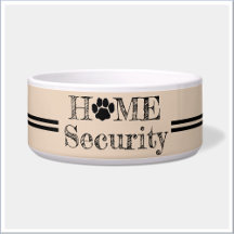 Moeile bowl met HOME SECURITY hondenpoot