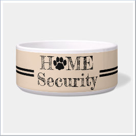 Moeile bowl met HOME SECURITY hondenpoot Voerbakje