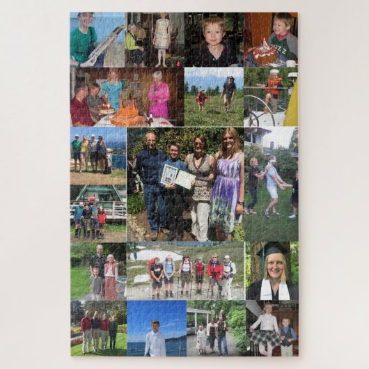 Moeilijk 18 Familie Foto Collage Jigzaag Puzzle Legpuzzel (Verticaal)