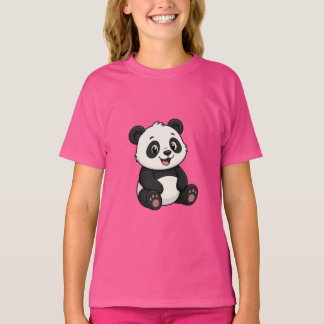 Moeilijk Aardige Cartoon Panda Beer Baby T-Shirt