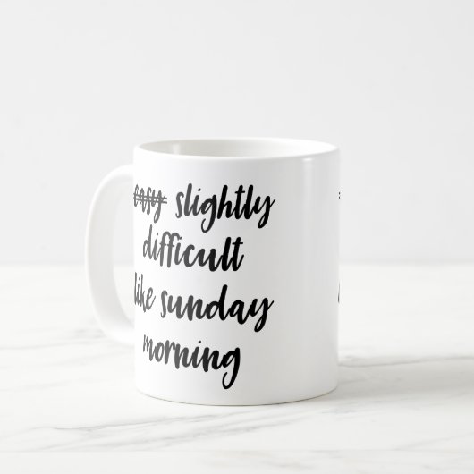 Moeilijk als Mok op zondagochtend (Voorkant links)