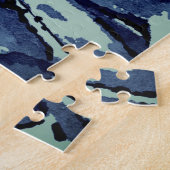 Moeilijk bijtend blauw grijs mondstuk legpuzzel (Zijkant)