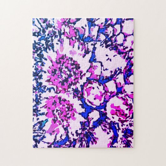 Moeilijk blauw roze cilindrische actus Bloem Puzze Legpuzzel (Verticaal)