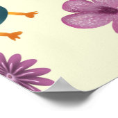 Moeilijk Eendje Bloem Motief Esthetisch Pastel Kaw Poster (Hoek)