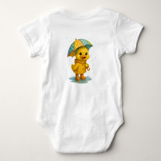 Moeilijk Eendje Op Regenachtige Dag Geel  Romper (Achterkant)
