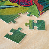 Moeilijk grillig bloemenlicht huis legpuzzel (Zijkant)