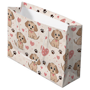 Moeilijk Hartjes Waterverf Patroon (4) Groot Cadeauzakje