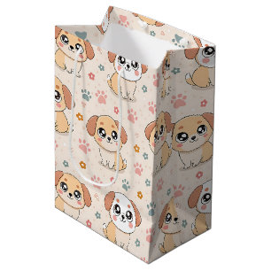 Moeilijk Hartjes Waterverf Patroon (6) Medium Cadeauzakje