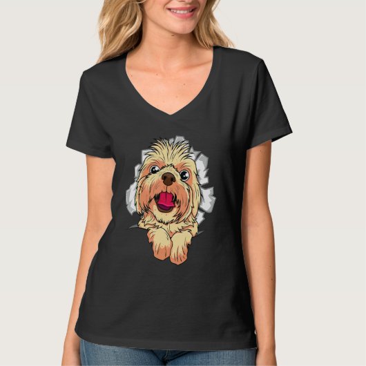 Moeilijk honden scheur ontwerp t-shirt (Voorkant)