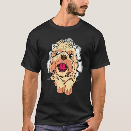Moeilijk honden scheur ontwerp t-shirt (Voorkant)