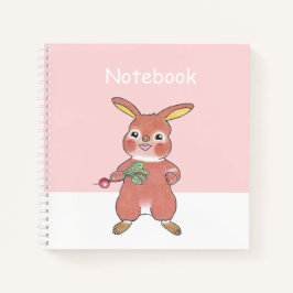 Moeilijk Hongerig Konijn Roze Vierkant Aangepast N Notitieboek