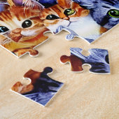 moeilijk | kat gezichten collage gember grijs huis legpuzzel (Zijkant)