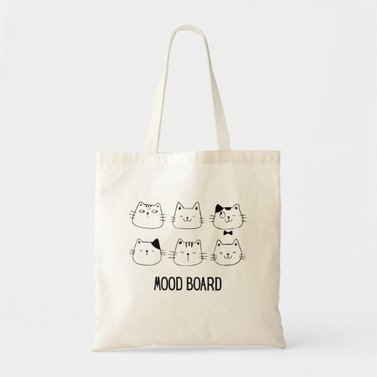 Moeilijk Kat Mood Board Doodle Tote Bag (Voorkant)