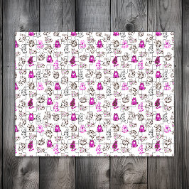 Moeilijk kattebakpatroon | Helder roze Legpuzzel
