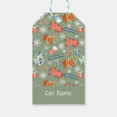 Moeilijk Kerstkattenpatroon Cadeaulabel (Voorkant)