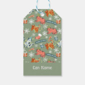 Moeilijk Kerstkattenpatroon Cadeaulabel (Achterkant)