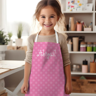 Moeilijk leuk persoonlijk roze polka stippenpatroo schort
