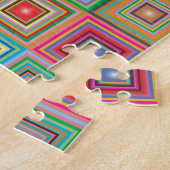 moeilijk multicolor vierkantsgeometrisch patroon, legpuzzel (Zijkant)
