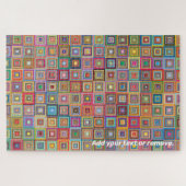 moeilijk multicolor vierkantsgeometrisch patroon, legpuzzel (Horizontaal)