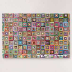 moeilijk multicolor vierkantsgeometrisch patroon, legpuzzel