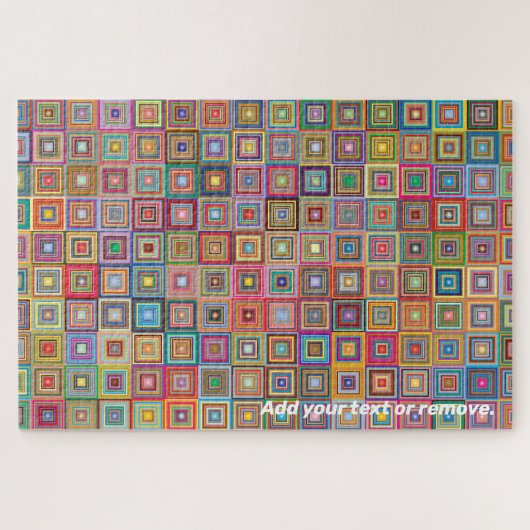 moeilijk multicolor vierkantsgeometrisch patroon, legpuzzel (Horizontaal)