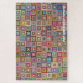 moeilijk multicolor vierkantsgeometrisch patroon, legpuzzel (Verticaal)