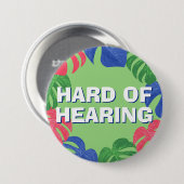 Moeilijk om groene roze blauwe tropische bladeren  ronde button 7,6 cm (Voorkant /achterkant)